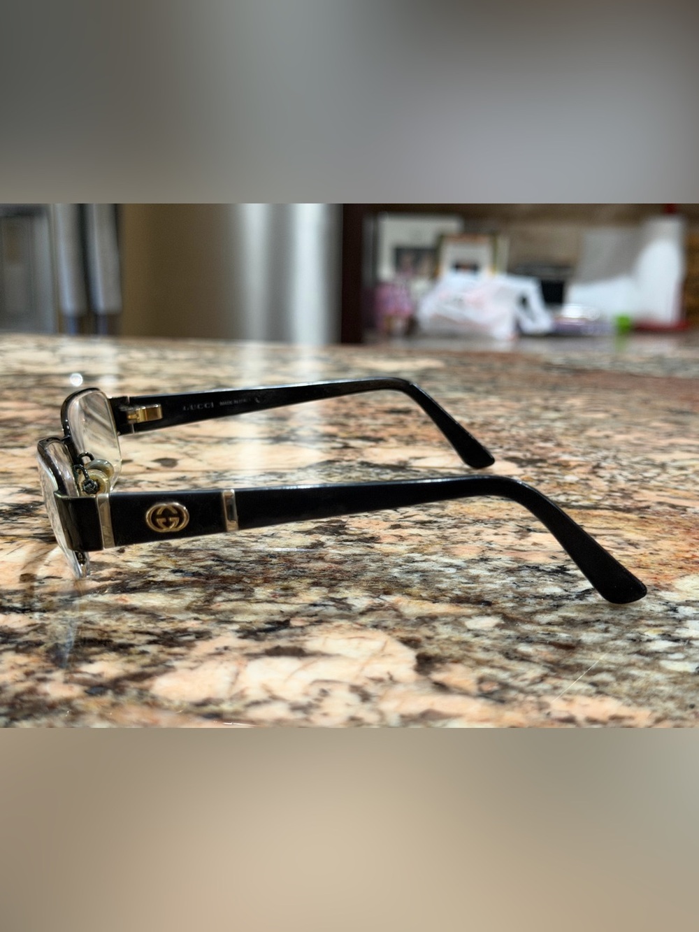 Gucci Black Rimless Rectangular Glasses Interlocking GG-Presciption - Picture 2 of 6